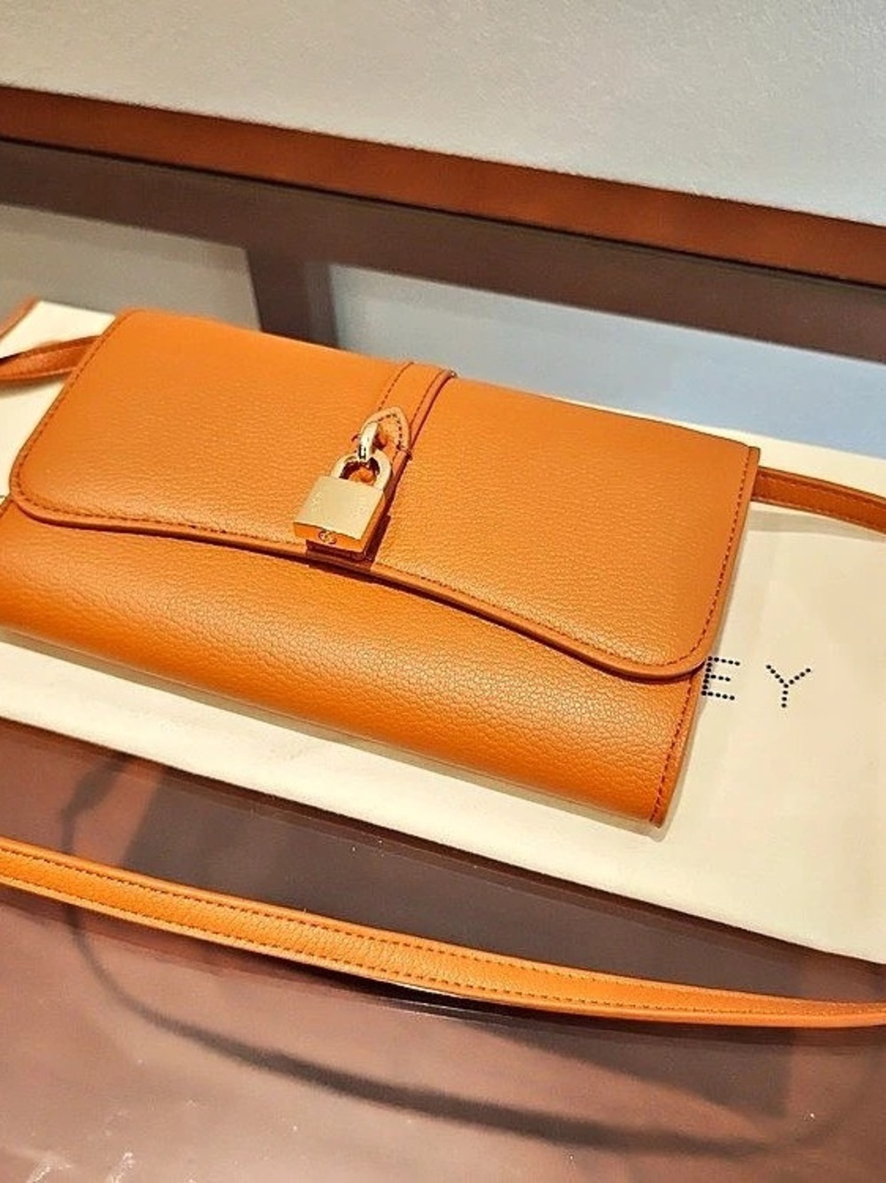 Stella McCartney Ryder Flap Crossbody Bag Orange - Picture 5 of 8